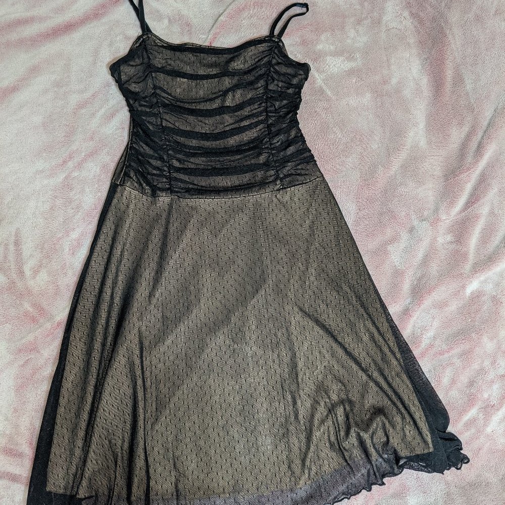 vintage y2k medium black sheer dress